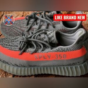 FREE SHIPPING Adidas Yeezy Boost 350 V2 Gray and Orange Sneakers